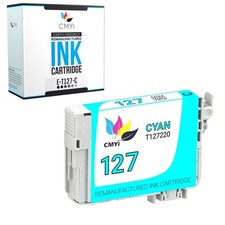 1-PK CMYi Replacement 127 Cyan Ink Cartridge for Epson WorkForce WF-7510 WF-7520