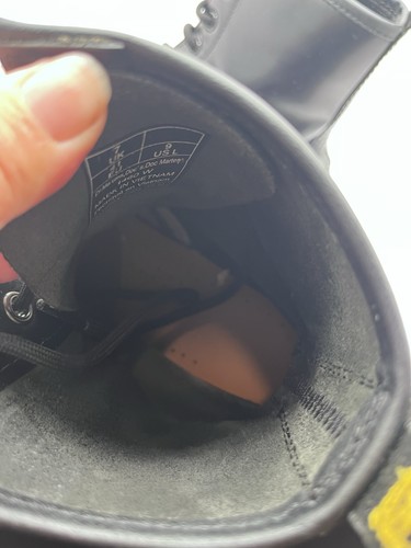 Stivali stringati Dr. Doc Martens 1460W donna TAGLIA 9 originali pelle liscia neri - Foto 10 di 12