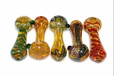 AK Pipes 4" Mix Fancy Gold Glass Pipe HP-125 – 5CT Pack | Free Shipping