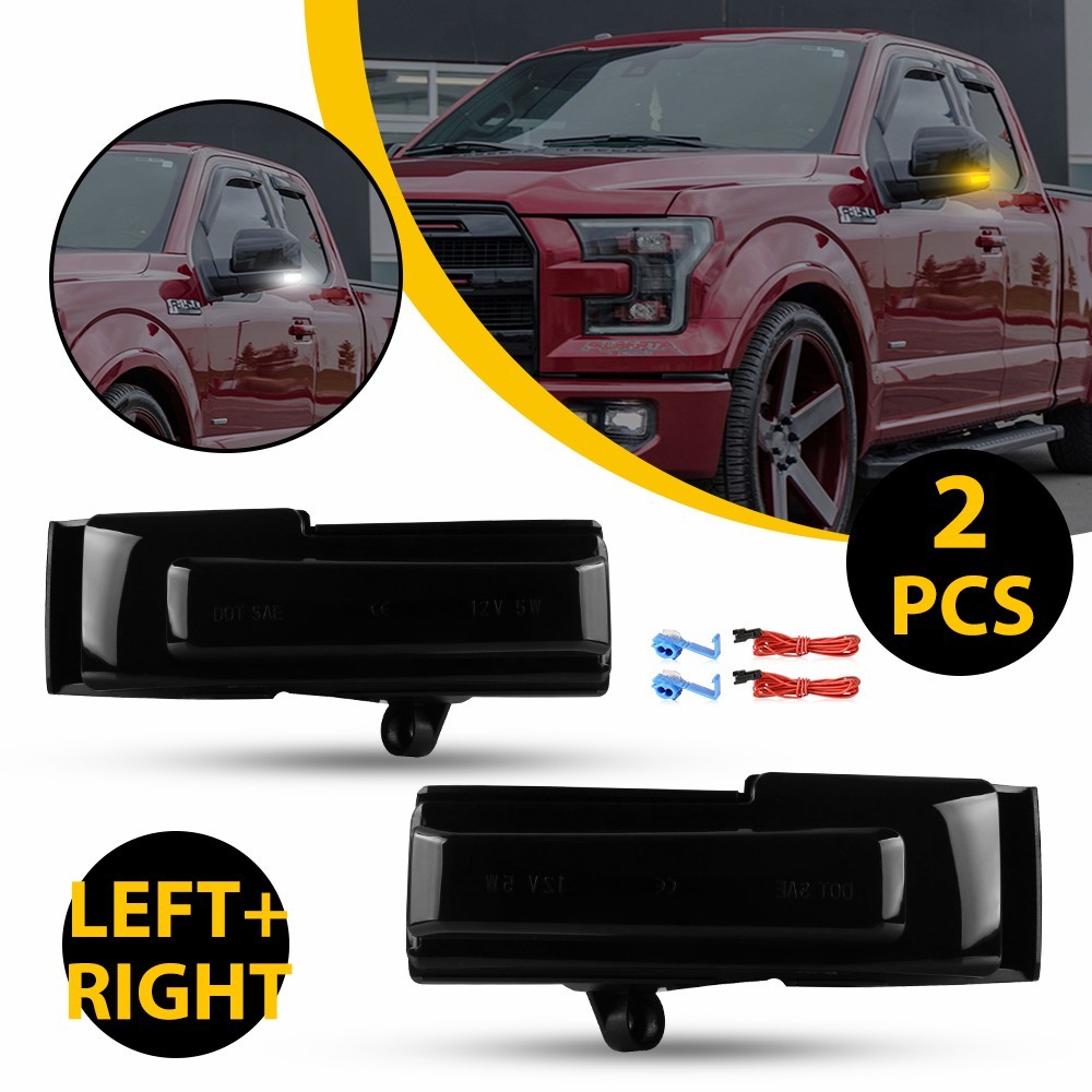 Switchback LED Side Mirror Light Dynamic Turn Signal Fit for 2015-2020 Ford F150