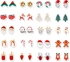 Festive Christmas Earrings Set for Women - Holiday Gift and Stocking Stuffers