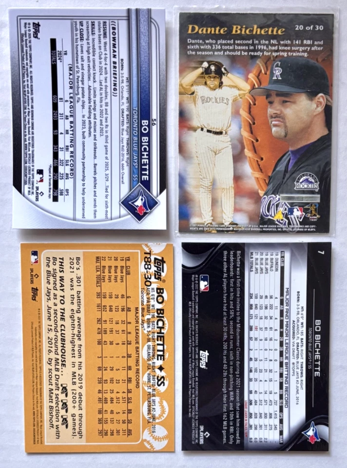 2022 Topps Chrome Black Bo Bichette Black Refractor Toronto Blue Jays - Image 2 of 2