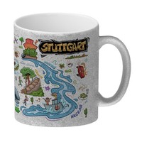 Stuttgart Pop Art Comic Glitzer-Kaffeebecher