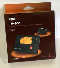 Korg TM-60 Combo Tuner Metronome Black Portable Electronic Contact Microphone