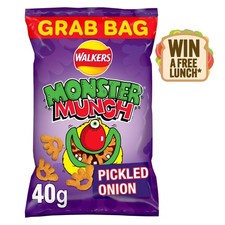 Walkers Monster Munch Pickled Onion Snacks Crisps 40g (Pack of 35)