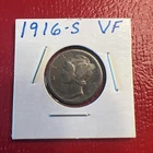 1916 S Mercury Silver Dime Fine-VF  Free Shipping