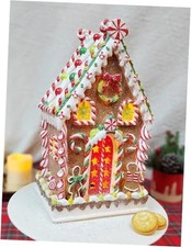 13.8" H Polyresin LED Lighted Gingerbread House Powered by 3AA Battery not