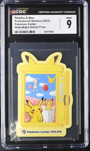 2023 CGC 9 Graded Pokemon Pikachu & Mew Wakuwaku Online Prize