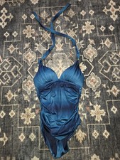 Victoria's Secret The Harlow Push-Up One-Piece Swimsuit S Blue Ombre NEW 
