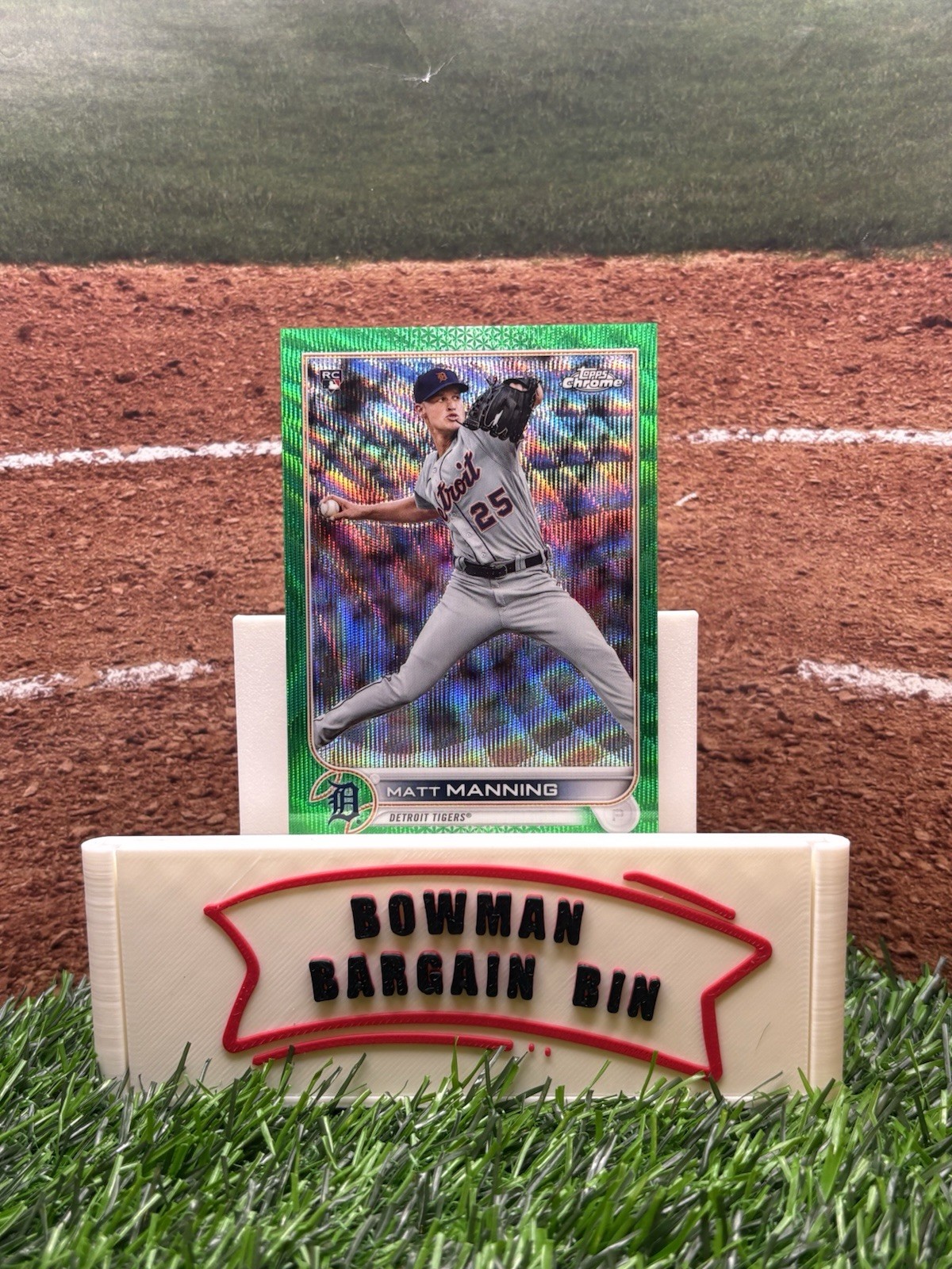 2022 Topps Chrome Green Wave Refractors #57 Matt Manning RC ROOKIE 61/99 TIGERS