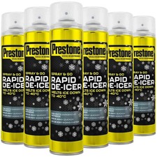6,3,2,1x 600ml Prestone Car Rapid DeIcer Melts Windscreen Ice Frost Snow Aerosol