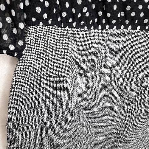 Mini abito vintage Y2K Enfocus trasparente a pois taglia 14P nero bianco grigio nuovo con etichette - Foto 11 di 19