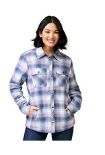 Women's Fleece Lined Women's Flannel Jacket Size Medium Blue Plaid Brand New