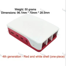 Compatible with Raspberry Pi. Suitable for 4th Generation.Red and White Casing