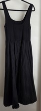 Everlane Sleeveless Maxi Dress Size L Black Solid Minimalist Shift Gown