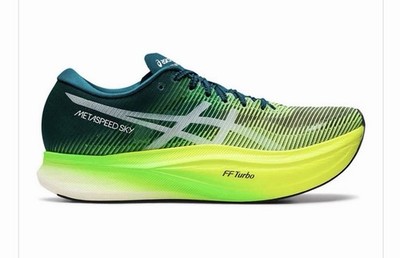 ASICS Metaspeed Sky+ Running Shoes In The Velvet Pine/Safety Yellow || Women s 8