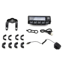 Waterproof Bike Light Solar USB Charging Bicycle Front Headlight 10 LED Horn
