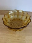 Amber Glass Bowl by Anchor Hocking, Fairfield Pattern Scalloped 6” Vintage
