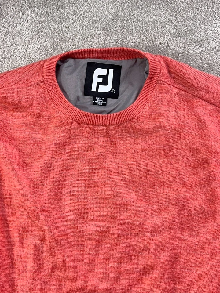 Suéter de lana Foot Joy para hombre grande forrado en coral cuello redondo golf Foto 4 de 4