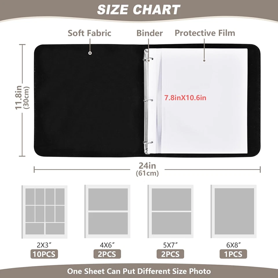 Álbum fotos grande girasol cuero faça você mesmo autoadesivo boda bebe familia recuerdos - Imagem 3 de 4