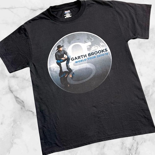 Garth Brooks Men’s M World Tour 2014-15 Concert T-Shirt Black Double Sided