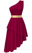 Praise Dance Overlays Dress for Women One Shulder Sleeveless Irregular Flowy ...
