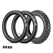  2.50-10 Knobby Tyre 2.50-10" Front or 2.5-10" Tire + Bent Valve inner tube