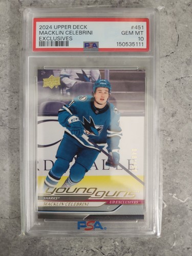 2024-25 Upper Deck Series 2 Macklin Celebrini Young Guns Exclusive/100 PSA10🔥