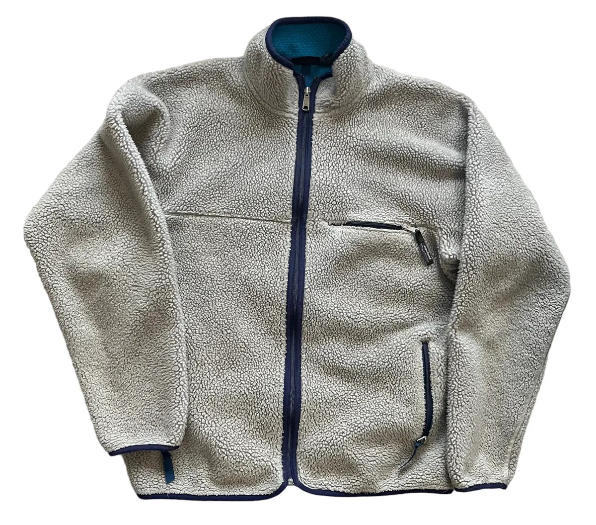 Patagonia Retro Cardigan Deep Pile Fleece Jacket XL 1998 Grey Vintage 90s  USA eBay