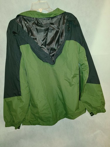 MEN'S HOODED WATERPROOF OUTDOOR SPORT JACKET - Green - Size Large - Picture 4 of 4