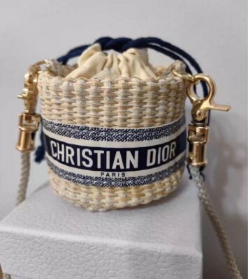 Christian Dior Straw Pouch Mini Shoulder Bag VIP Limited Novelty Box New