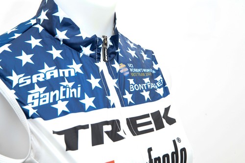 Santini Trek Segafredo Pro Cycling USA Champ Light Wind Vest Women XS Road Bike - Picture 3 of 4
