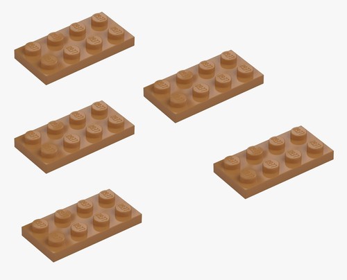 5 Placas LEGO Medianas Turrón 2x4 3020 Placa Plana 4x2 City Marrón Tostado - Imagen 6 de 6