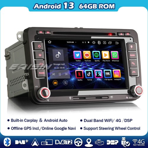 7"64GB 8-Kern Android 13 DAB+Autoradio Navi Für VW Passat B6 Golf Polo T5 Tiguan - Bild 1 von 13