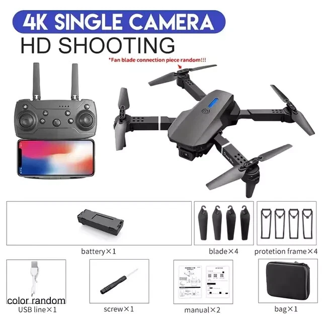Drone 4K E88 Pro Foldable RC Quadcopter with HD Wide Camera FPV Toy Gift Kids - Imagen 3 de 4