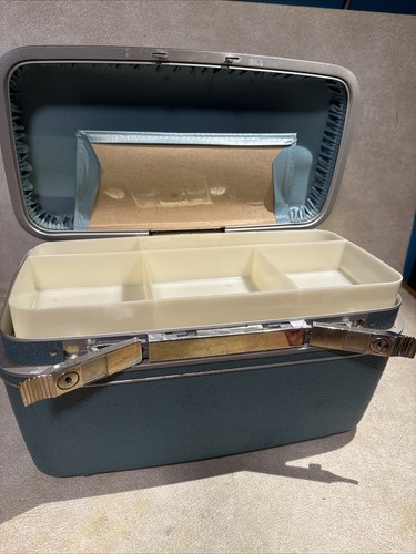 Vintage Retro Samsonite Silhouette Train Makeup case Luggage Trays No Key - Picture 7 of 9