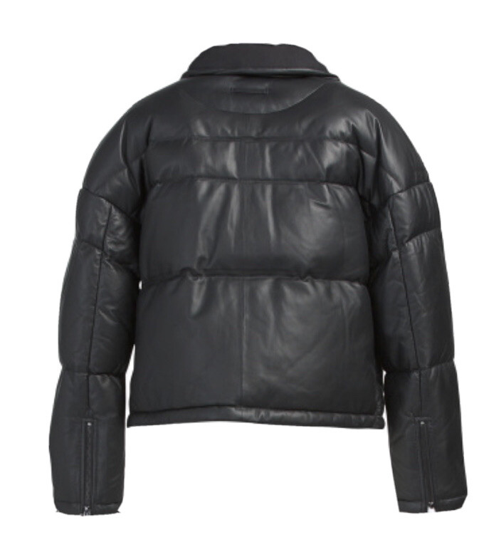 Jason Wu Womens Leather Cropped Downfill Jacket Black NEW $1095 | eBay