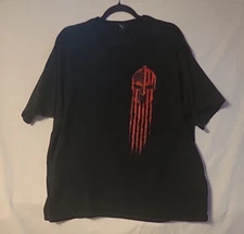 Hot Leathers Men's XL Skull Stars And Stripes Black T-Shirt Short Sleeves