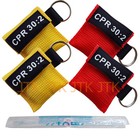 100PCS CPR MASK WITH KEYCHAIN CPR FACE SHIELD YELLOW & RED CPR 30:2 TRAINING