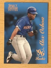 1996 SELECT CERTIFIED BASEBALL CERTIFIED BLUE ALEX OCHOA NEW YORK METS 1