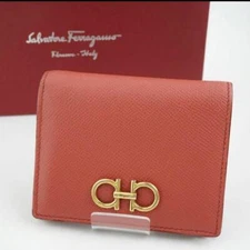 Salvatore Ferragamo Mini Wallet Double Gancini Pink 4.4 inch