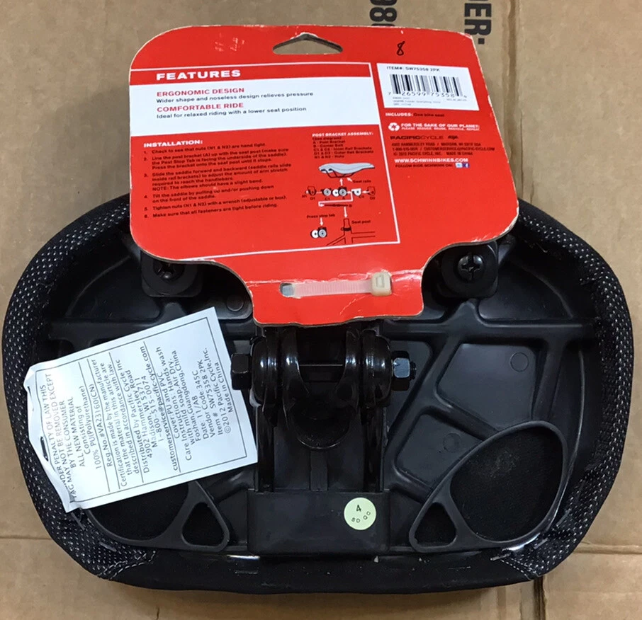 Schwinn Bicycle Seat Stress Free Noseless Saddle U22 - Image 2 of 4