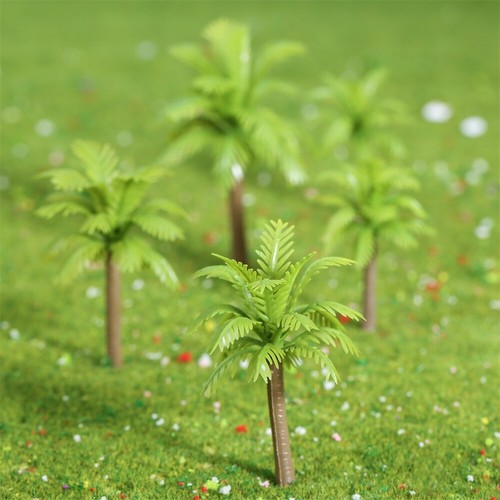 20x Mixed Coconut Palm Model Trees Building Train Railway Architecture Landscape - Picture 14 of 16