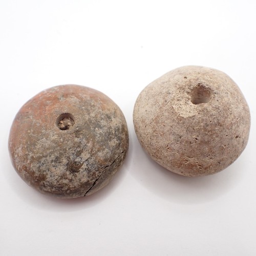 par de cuentas de espiral de huso antiguo BAN CHIANG ARCILLA colección Tailandia patrimonio antiguo - Imagen 5 de 8