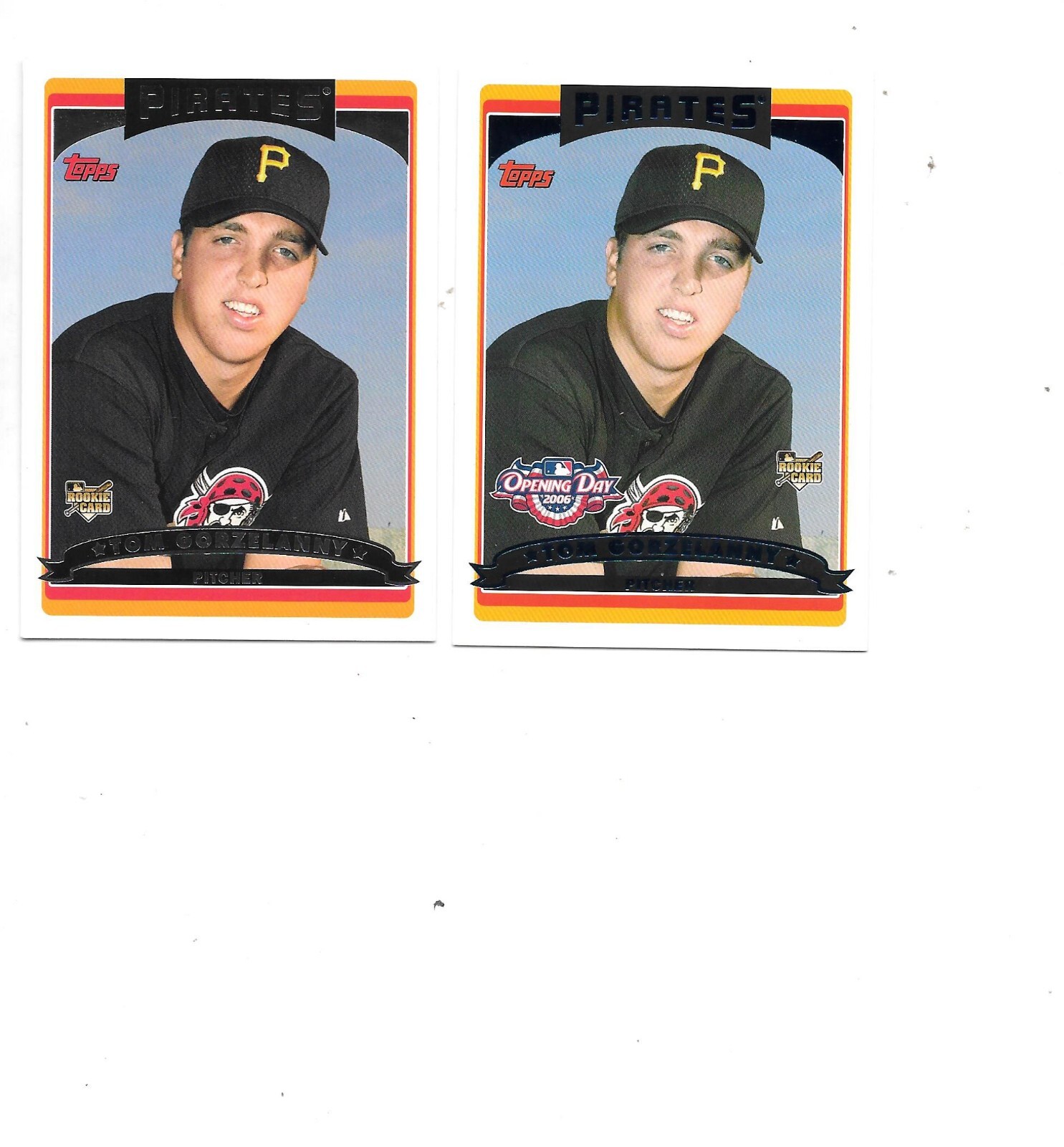 Tom Gorzelanny 2006 Topps Baseball RC #315 + Opening Day RC #154 BOGO FREE