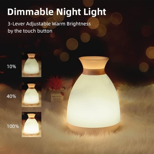 Flower Vase Style Kids Night Light, Dimmable White & Changing Colors Night Light - Picture 3 of 8