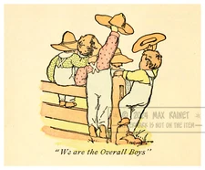 Bertha Corbett (1928)  Overall Boys * Nursery Baby Room Cheer * Frame Worthy Art