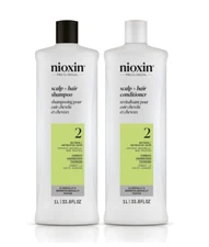 Nioxin System 2 Cleanser Shampoo & Scalp Therapy Conditioner Liter DUO 33.8 Oz