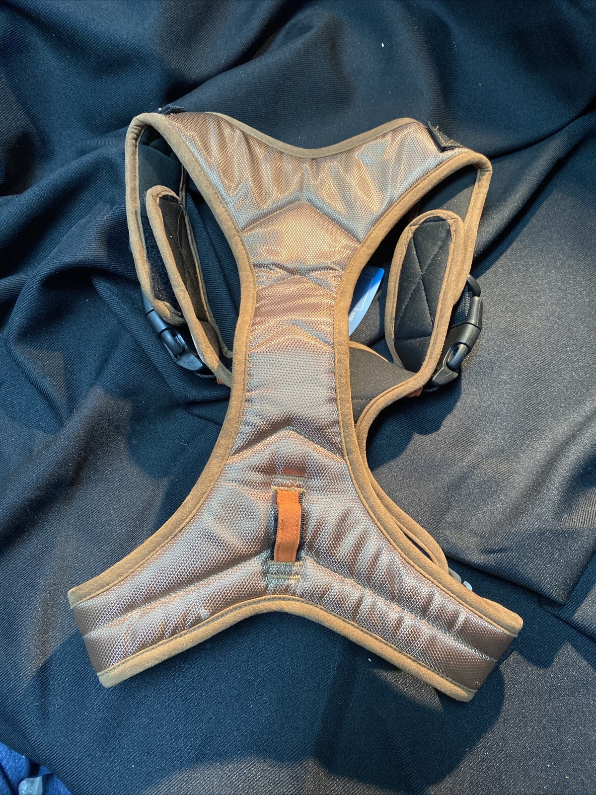 GOOBY Pioneer Dog Harness for LITTLE DOGS in SIZE MEDIUM Brown Orange