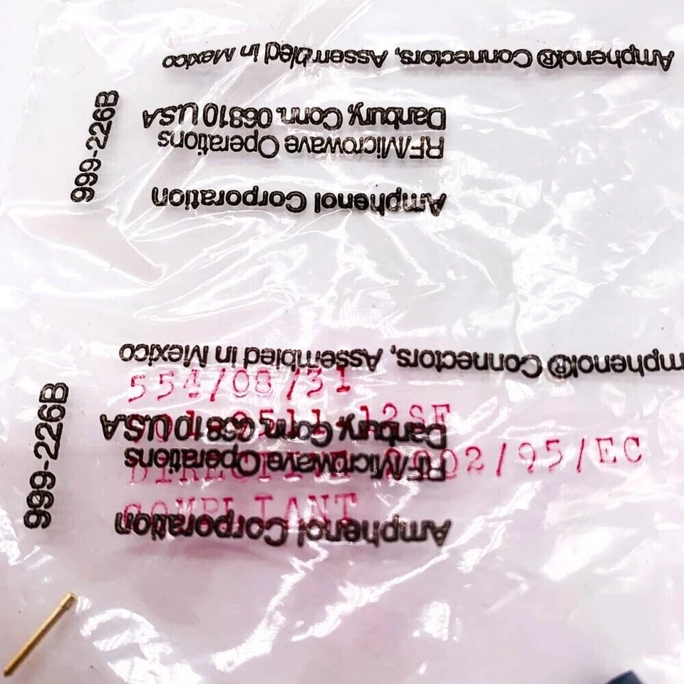Amphenol 901-9511-12SF RF Coaxial SMA Straight Connector Plug 50 Ohm 12.4 GHz - Image 3 of 4